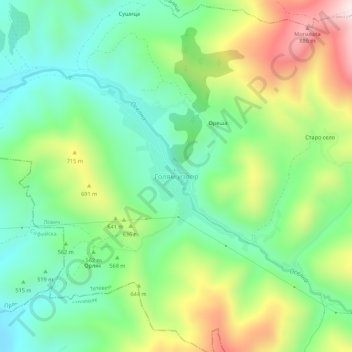 Golyam Izvor topographic map, elevation, terrain