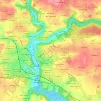 Lichern topographic map, elevation, terrain