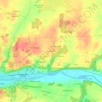 La Renarde topographic map, elevation, terrain
