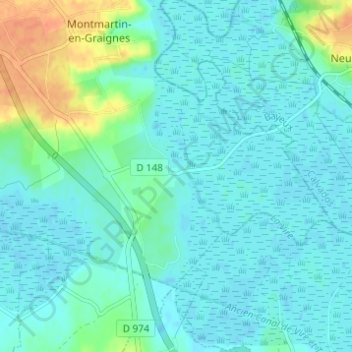 La Raye topographic map, elevation, terrain