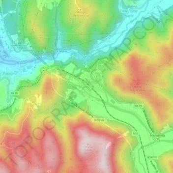 Marmore topographic map, elevation, terrain