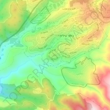 Hadas topographic map, elevation, terrain