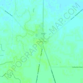 Serpentine topographic map, elevation, terrain