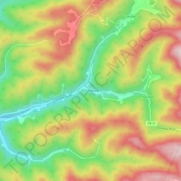 Ashland topographic map, elevation, terrain