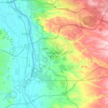 Fifteenth Of May topographic map, elevation, terrain