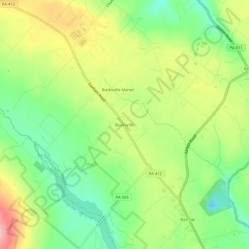 Bucksville topographic map, elevation, terrain