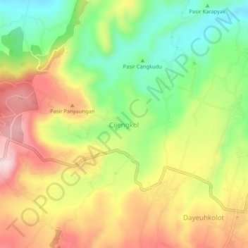 Cijengkol topographic map, elevation, terrain