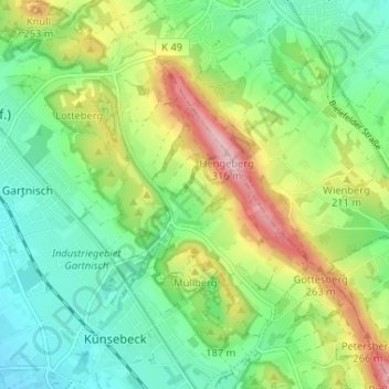 Ascheloh topographic map, elevation, terrain