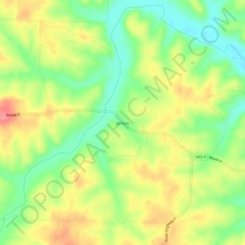 Jordan topographic map, elevation, terrain