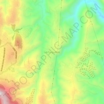 Lechuguillas topographic map, elevation, terrain