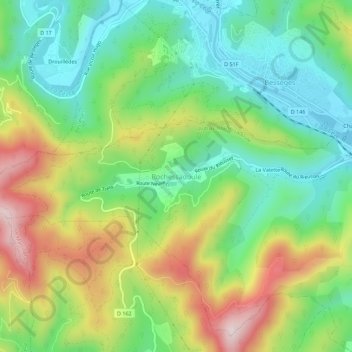 Rochessadoule topographic map, elevation, terrain