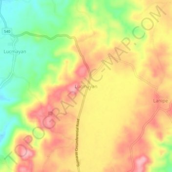 Lucmayan topographic map, elevation, terrain