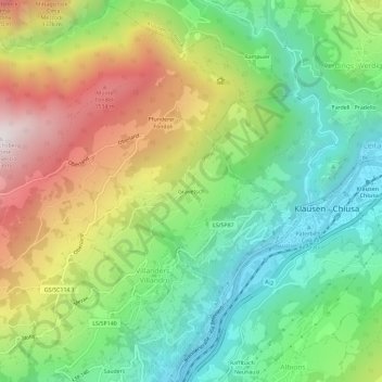 Gravetsch topographic map, elevation, terrain