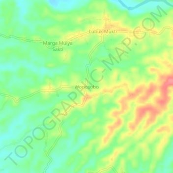 Wonosobo topographic map, elevation, terrain