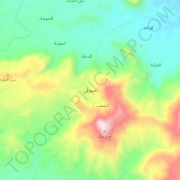 Dawran topographic map, elevation, terrain