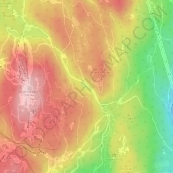 Heggehullet topographic map, elevation, terrain
