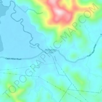 Malocboloc Sur topographic map, elevation, terrain