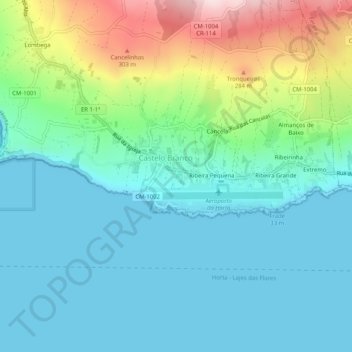 Carreira topographic map, elevation, terrain