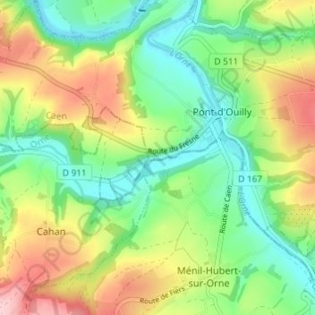Le Caprice topographic map, elevation, terrain