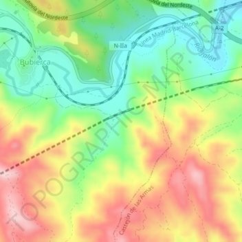 Martín Blanco topographic map, elevation, terrain