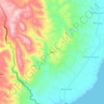 Daat topographic map, elevation, terrain