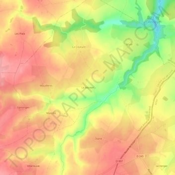 Le Montet topographic map, elevation, terrain