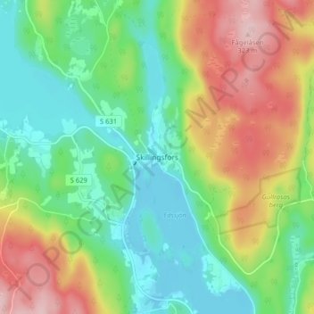 Skillingsfors topographic map, elevation, terrain