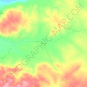Batur topographic map, elevation, terrain