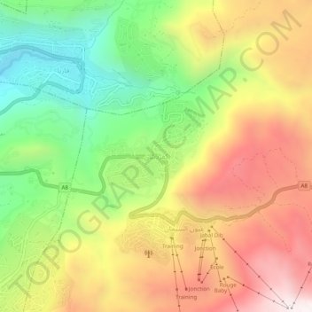 Kfardebian topographic map, elevation, terrain