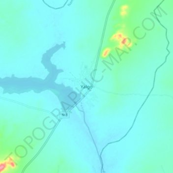 Yalgo topographic map, elevation, terrain