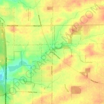 Argyle topographic map, elevation, terrain