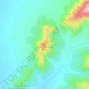 Cerro Destierro topographic map, elevation, terrain