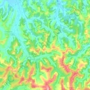 Capannile topographic map, elevation, terrain