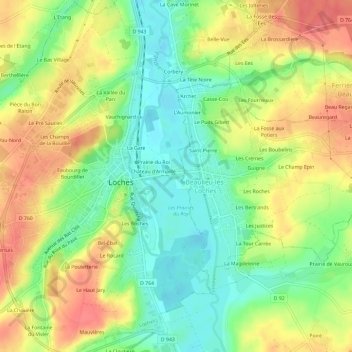 Sansac topographic map, elevation, terrain