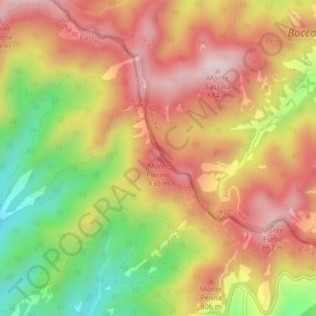 Monte Fiorino topographic map, elevation, terrain