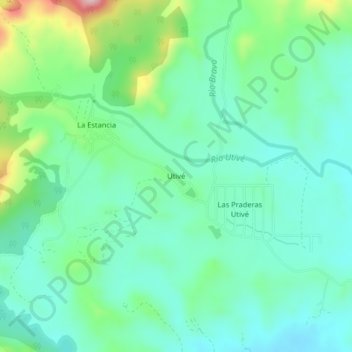 Utivé topographic map, elevation, terrain