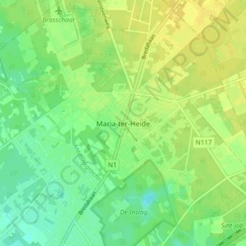 Maria-ter-Heide topographic map, elevation, terrain