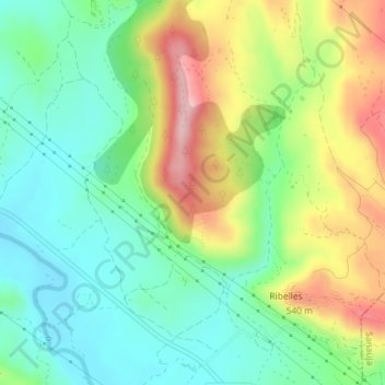 Figuera topographic map, elevation, terrain