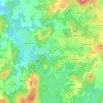 Le Puy Chatelard topographic map, elevation, terrain