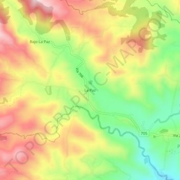 La Paz topographic map, elevation, terrain