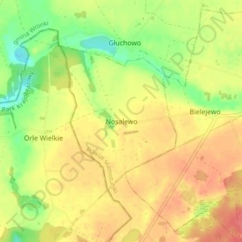 Nosalewo topographic map, elevation, terrain