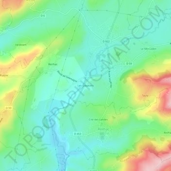 Les Sabatiers topographic map, elevation, terrain