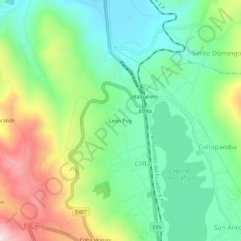Leon Pug topographic map, elevation, terrain