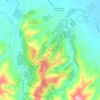 Oriolo topographic map, elevation, terrain