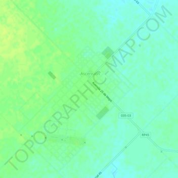 Ascensión topographic map, elevation, terrain
