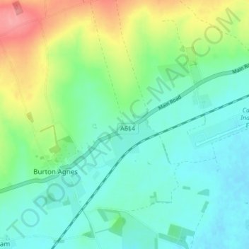 Thornholme topographic map, elevation, terrain