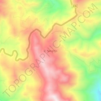 El Naranjo topographic map, elevation, terrain