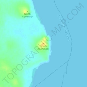 South Hummock topographic map, elevation, terrain
