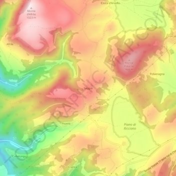 Seggio topographic map, elevation, terrain