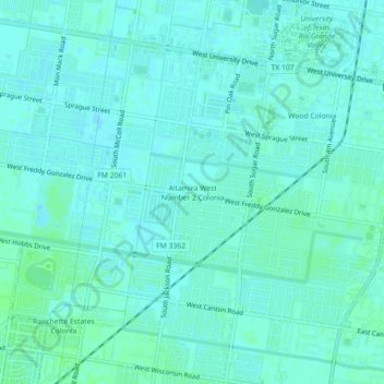 Altamira West Number 2 Colonia topographic map, elevation, terrain